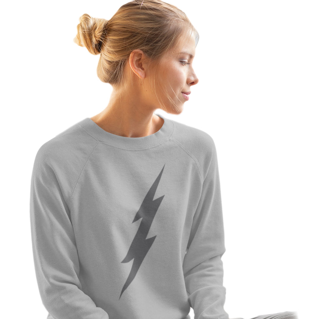 Unisex Grey Bolt Sweatshirt (Light Grey Sweatshirt, Dark Grey Bolt)