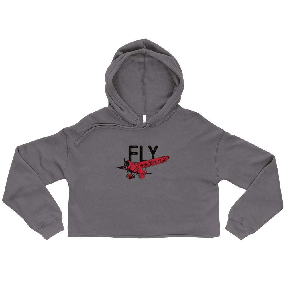 FLY Women's Crop Hoodie (Red/Black Design)