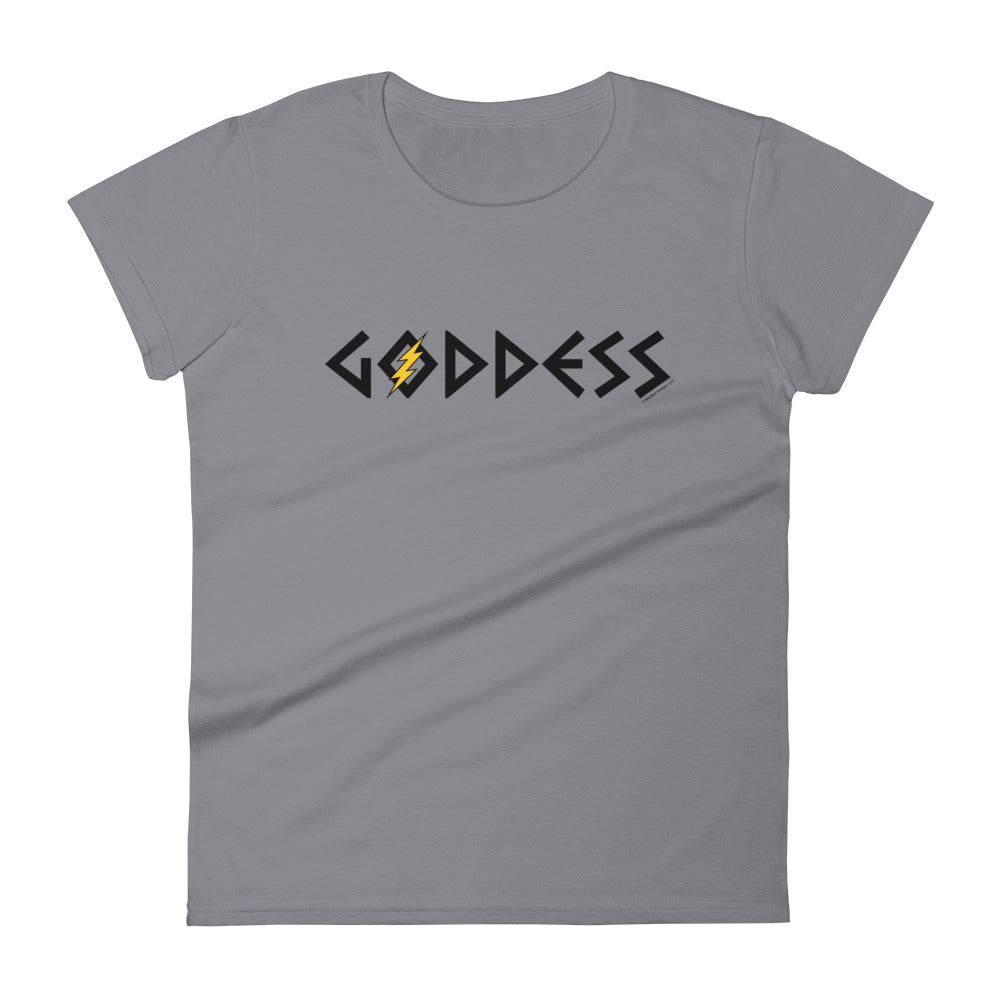 Goddess Women's Semi-Fitted Tee (Black/Yellow Design)