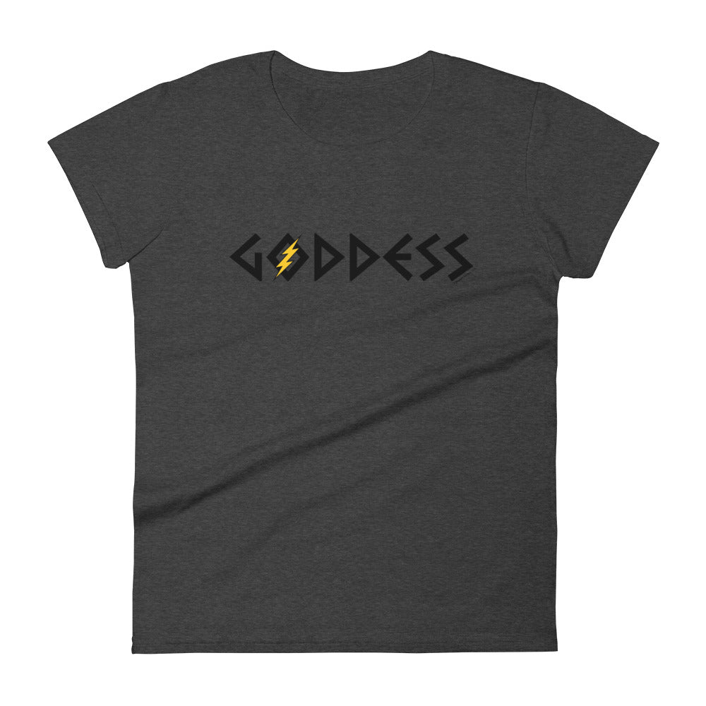 Goddess Women's Semi-Fitted Tee (Black/Yellow Design)