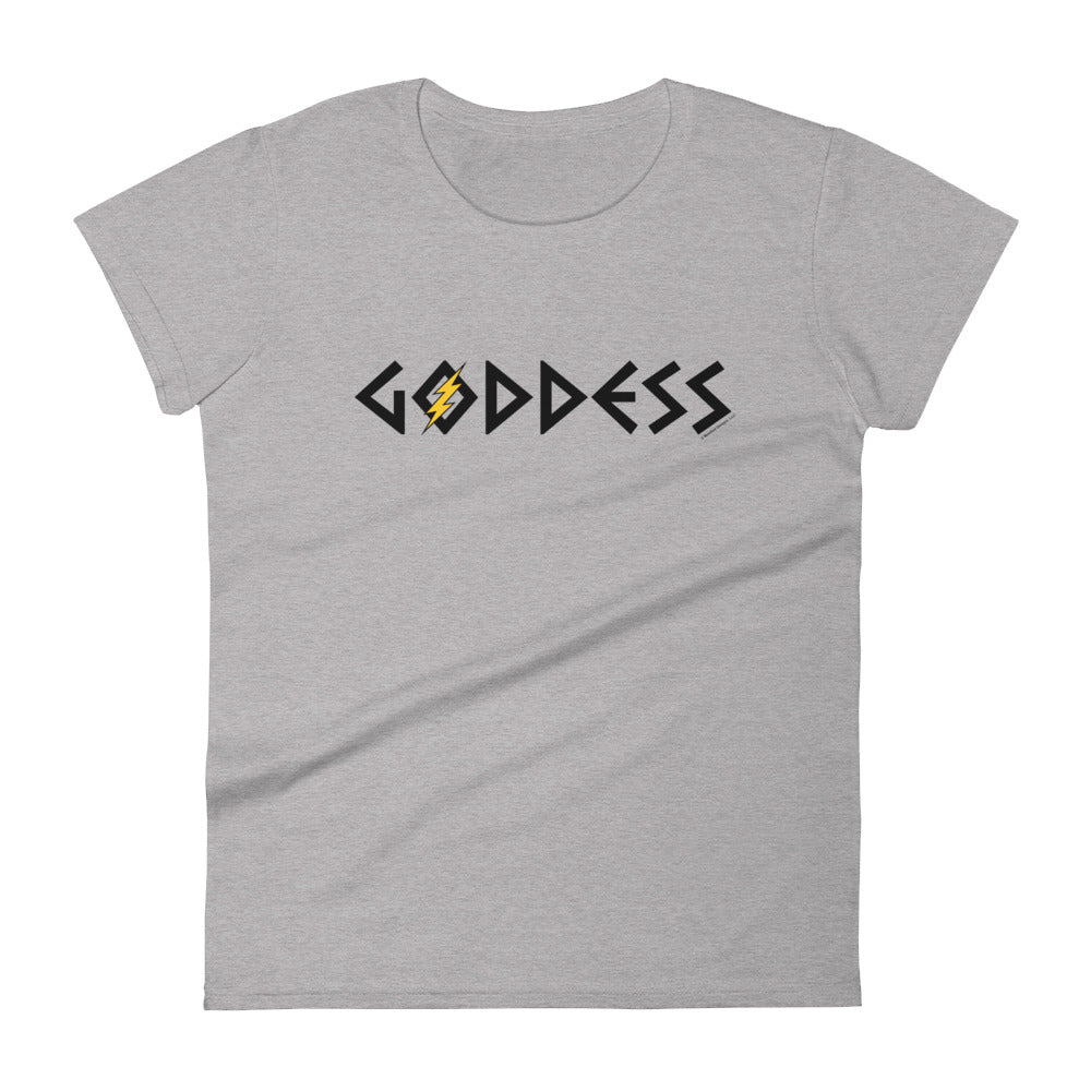 Goddess Women's Semi-Fitted Tee (Black/Yellow Design)
