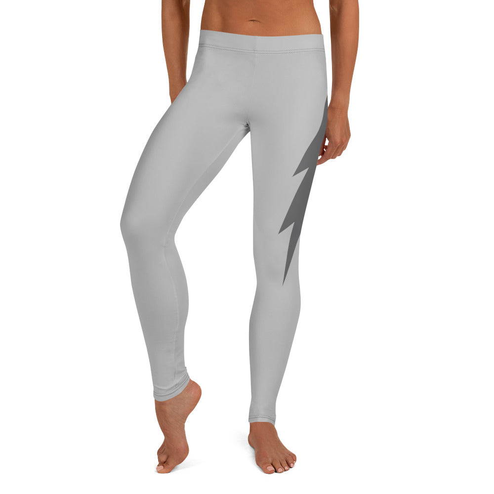 Light Grey Side Bolt Leggings (Light Grey Leggings, Dark Grey Bolt)