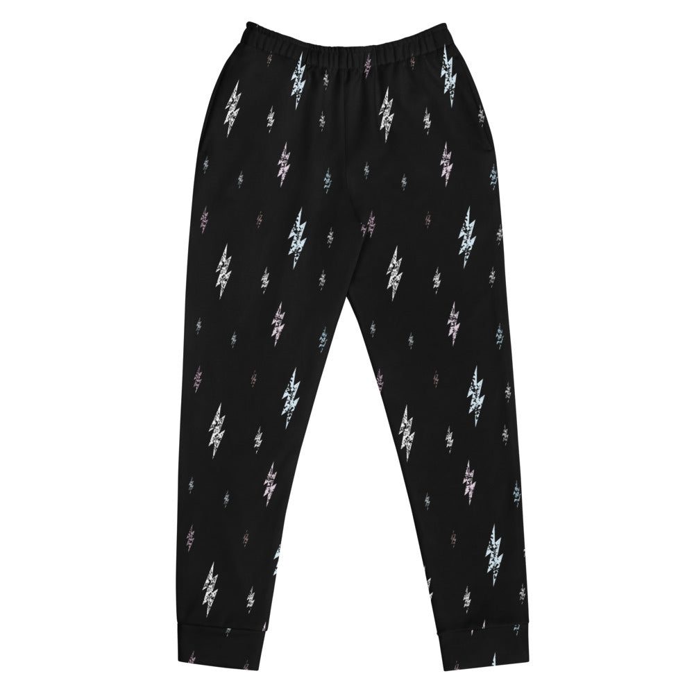 Women's Hint of Color Floating Bolts Joggers (Black Joggers, Multi Floating Bolts)