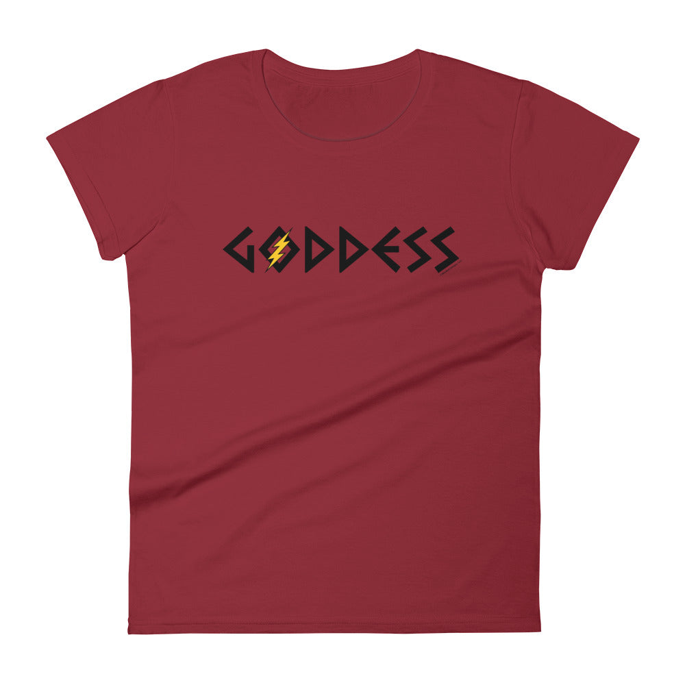 Goddess Women's Semi-Fitted Tee (Black/Yellow Design)