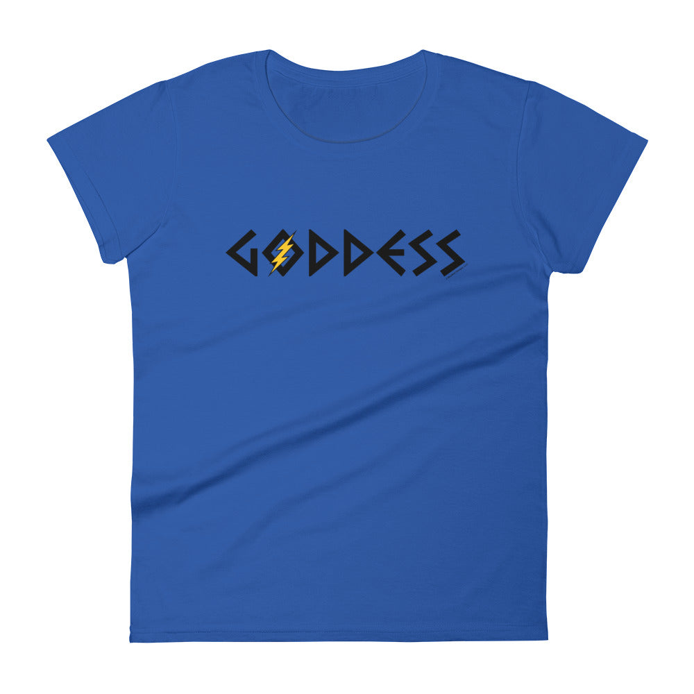 Goddess Women's Semi-Fitted Tee (Black/Yellow Design)