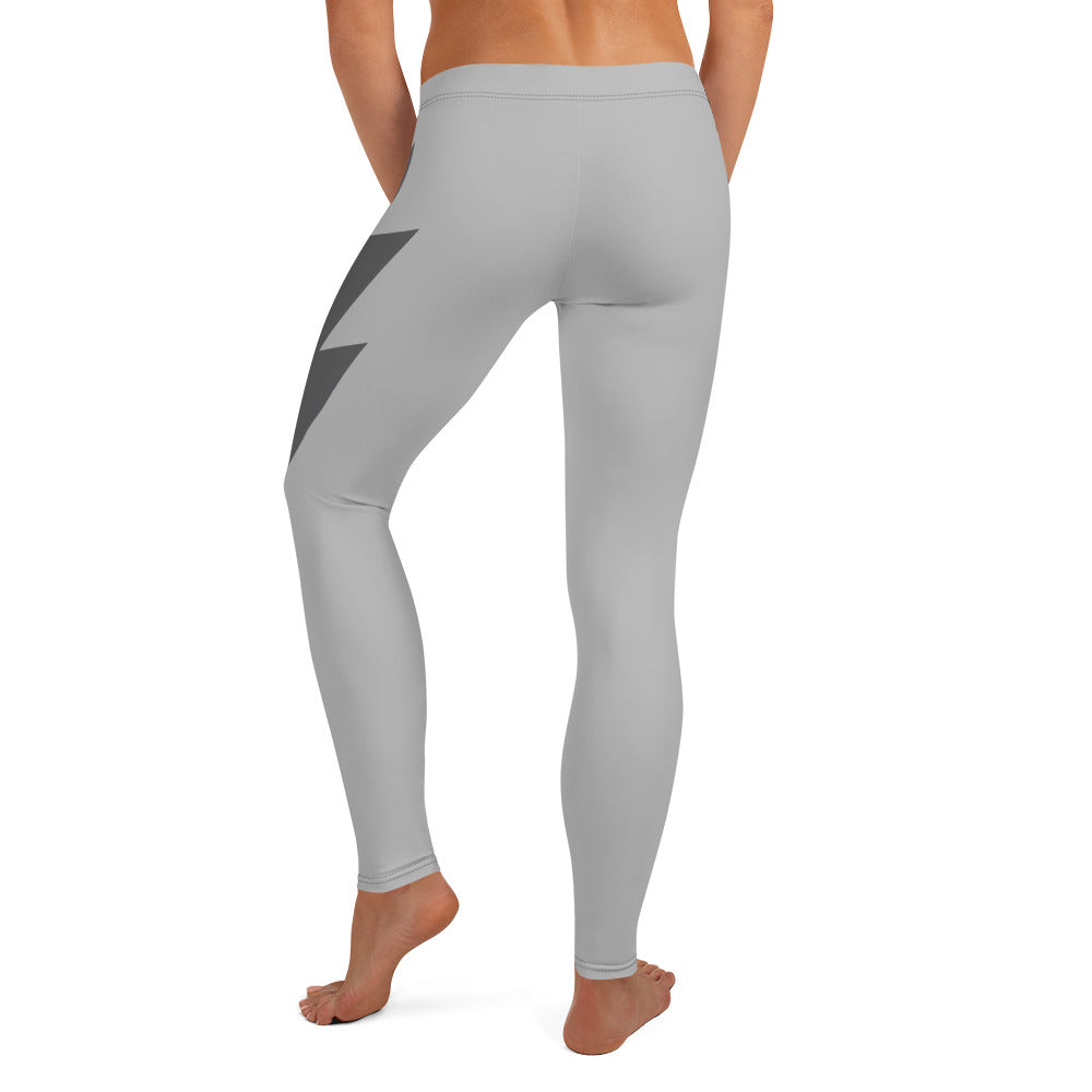 Light Grey Side Bolt Leggings (Light Grey Leggings, Dark Grey Bolt)