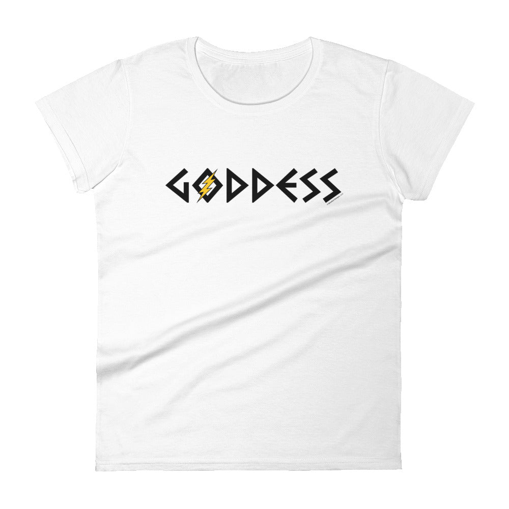 Goddess Women's Semi-Fitted Tee (Black/Yellow Design)