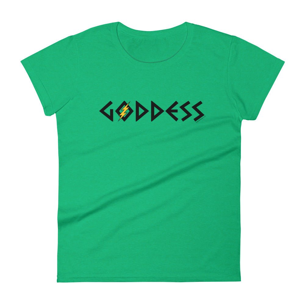 Goddess Women's Semi-Fitted Tee (Black/Yellow Design)
