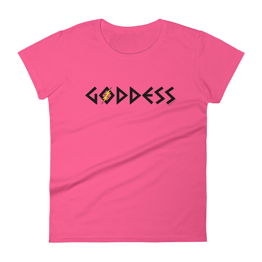 Goddess Women's Semi-Fitted Tee (Black/Yellow Design)