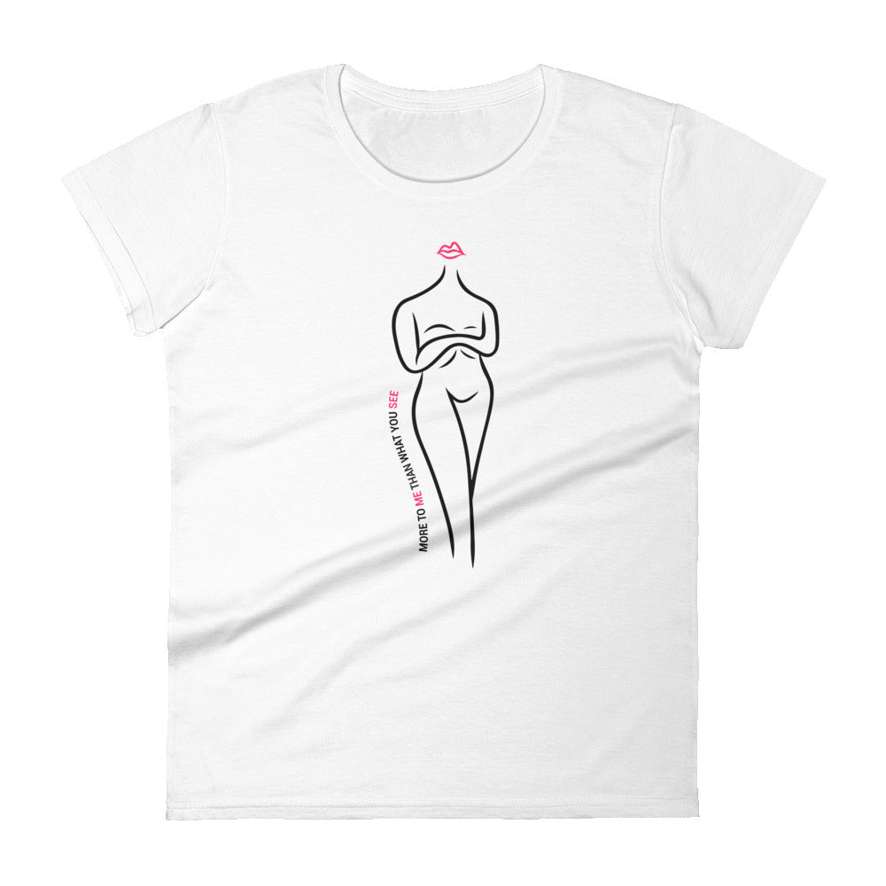 More To Me (Contest Winner) Women's Semi-Fitted Tee (Black/Pink Design)