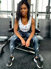 Women's Floating Bolt Leggings (Black Leggings, White Bolts)