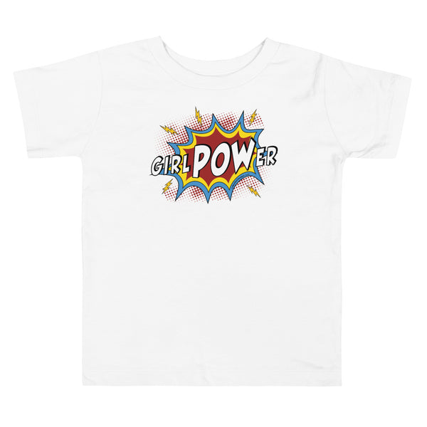 girlPOWer Toddler Standard Tee (White Text, Multi Design)