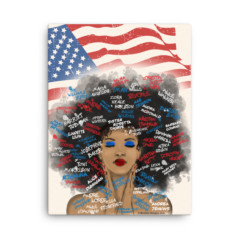 Juneteenth Canvas (Red White Blue, 18 x 24)