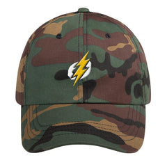 White/Yellow 3D Bolt Baseball Hat (#VoiceYourMoxie)