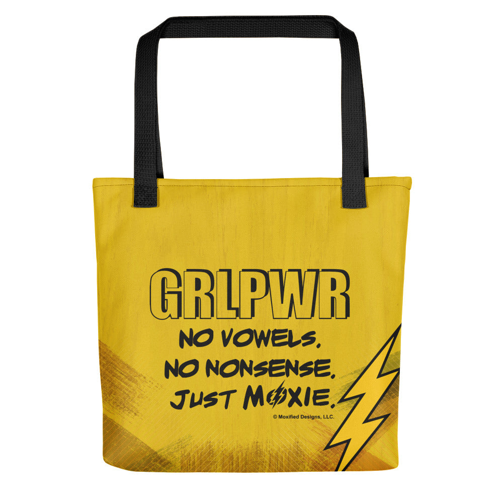 GRLPWR Tote (Yellow Bag, Black Design)