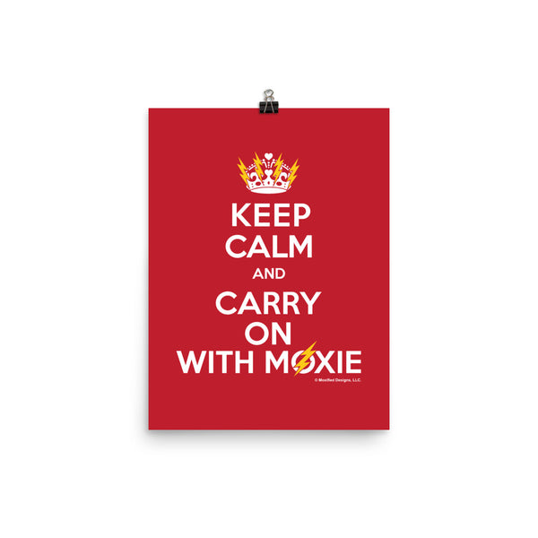 Keep Calm Art Print (Red Background/White Print)