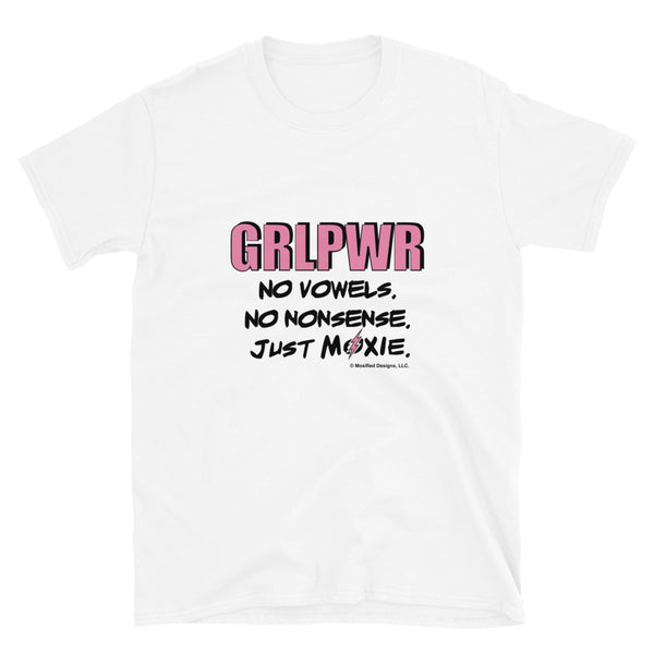 GRLPWR Adult Unisex Tee  (Pink Text)