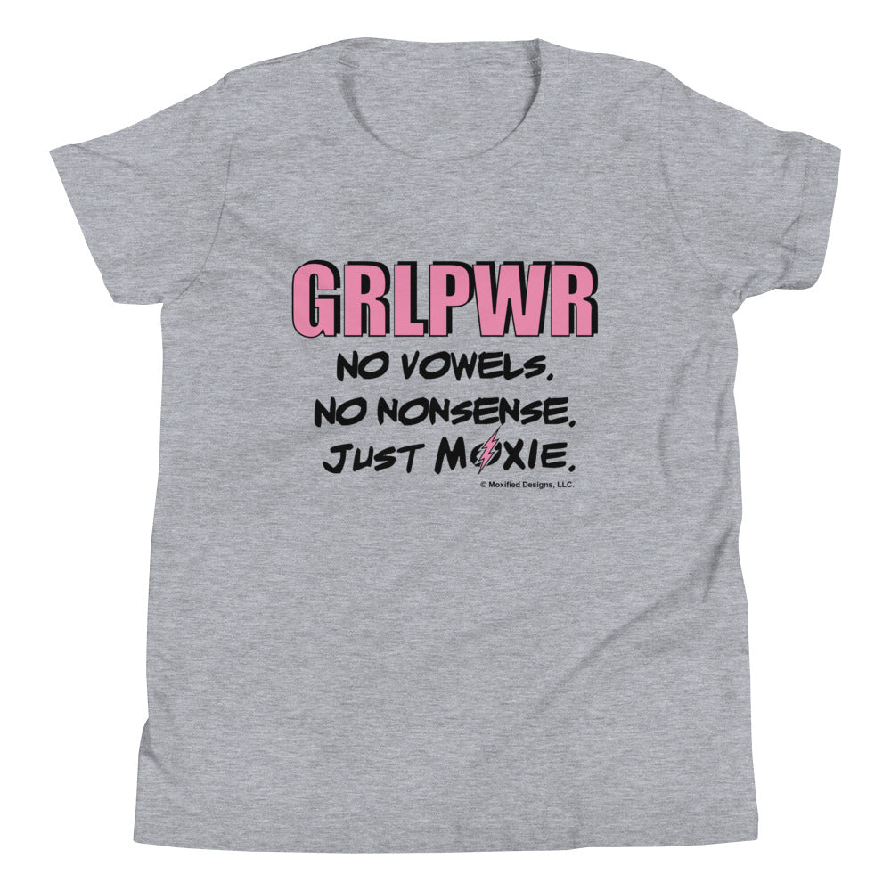 GRLPWR Standard Youth Tee (Pink Text)