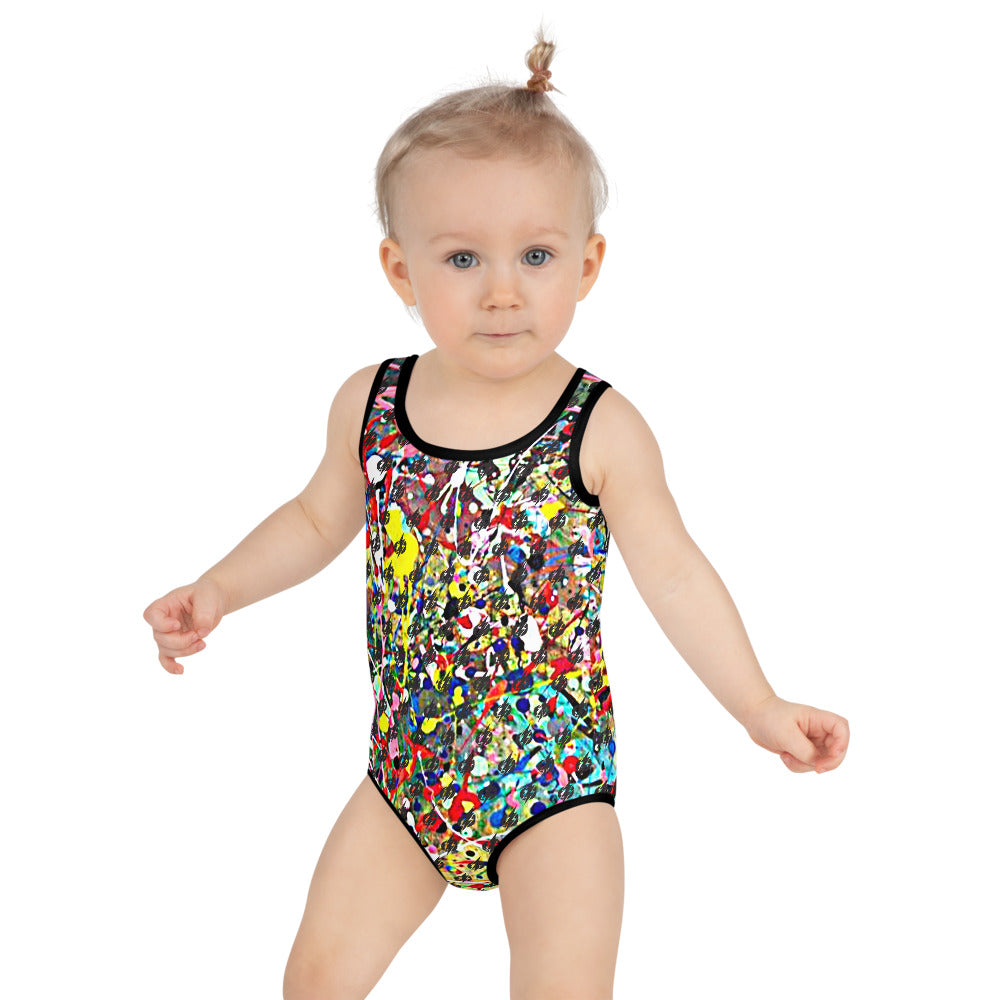 Modern Art Power Bolt Kids Swimsuit (Multi)