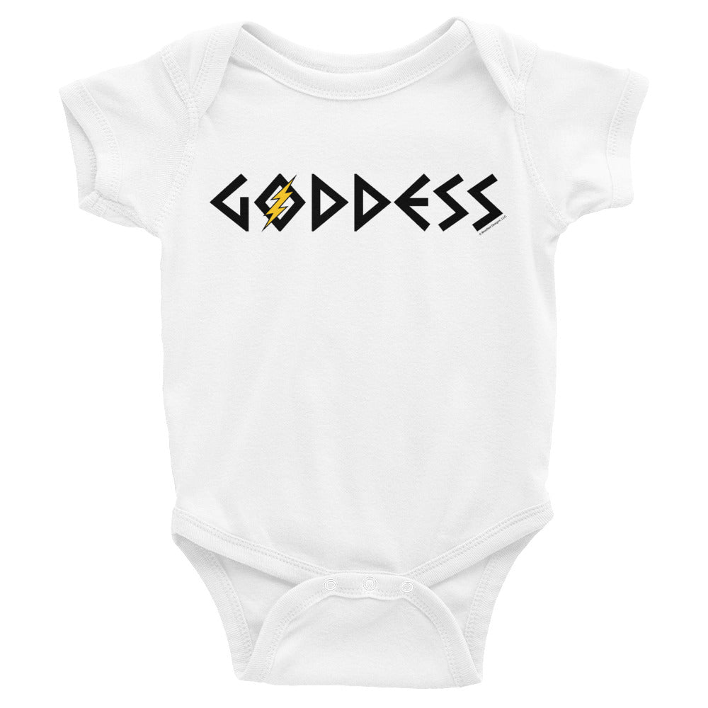 Goddess Infant Bodysuit (Black/Yellow Design)