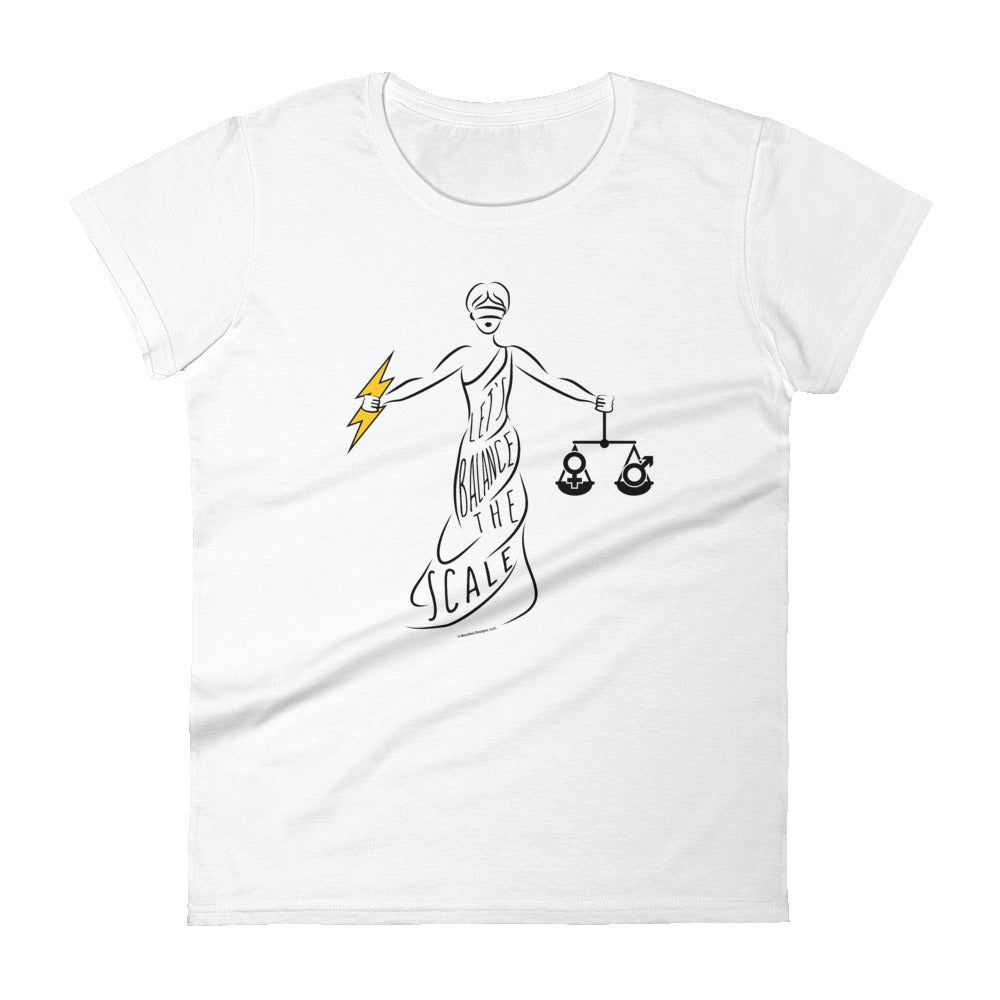 Balancing The Scale Women's Semi-Fitted Tee (Black Design)