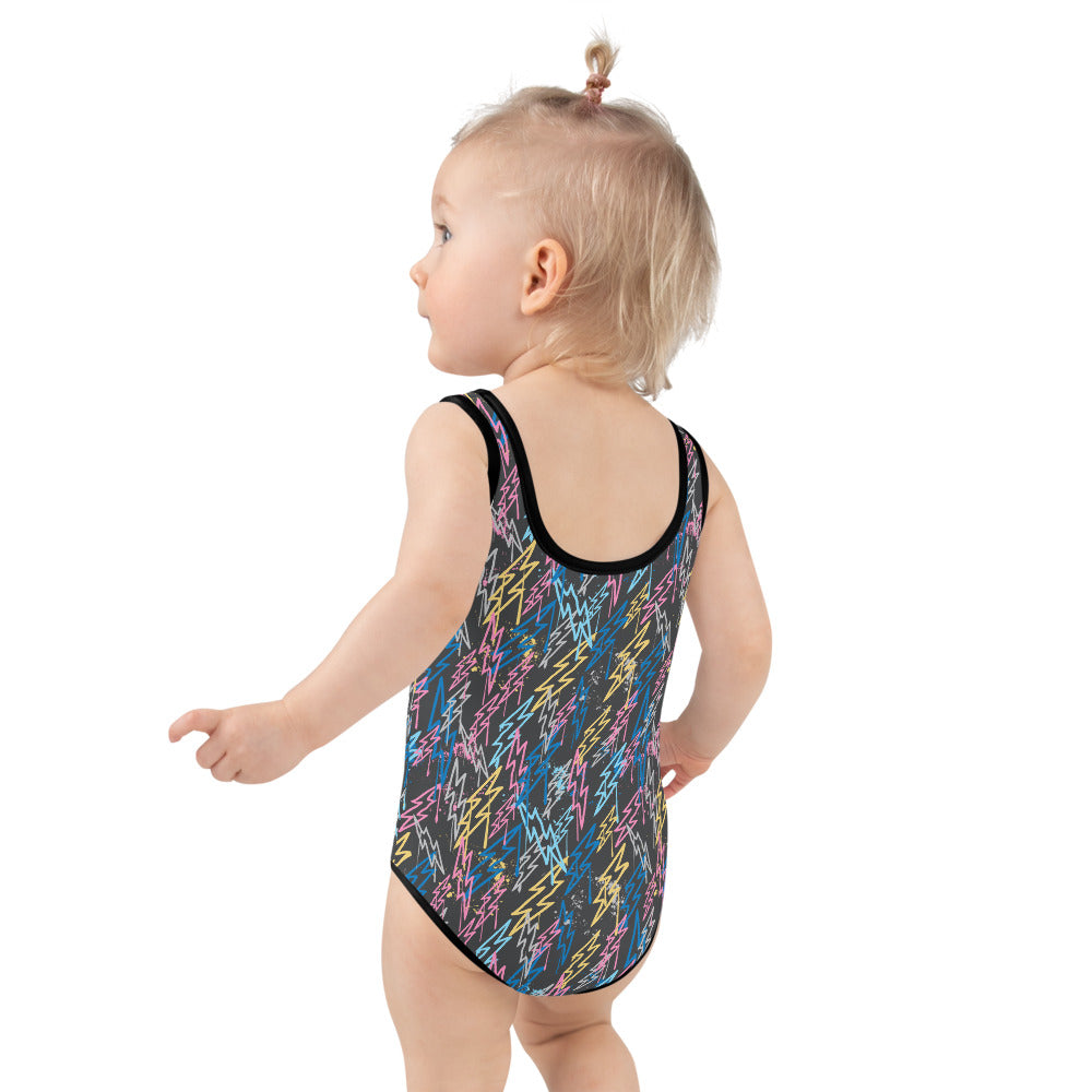 Graffiti Bolt Kids Swimsuit (Multi)