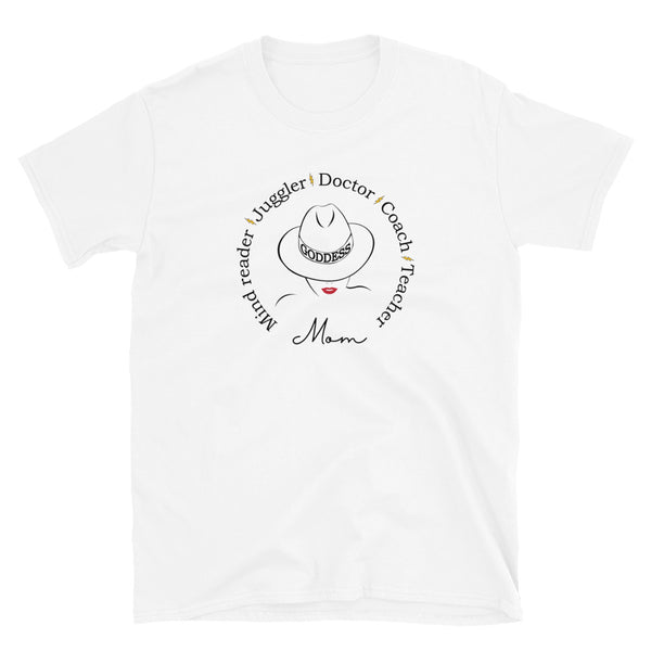 Goddess Mom Adult Unisex Tee (Black/Red design)