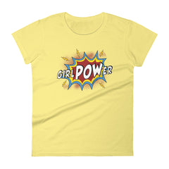 girlPOWer Women's Semi-Fitted Tee (White Text, Multi Design)
