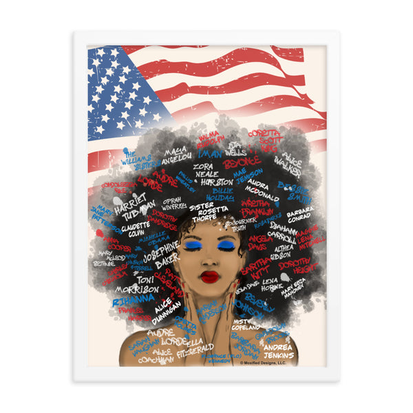 Juneteenth Framed Art Print (Red White Blue, 18 x 24)