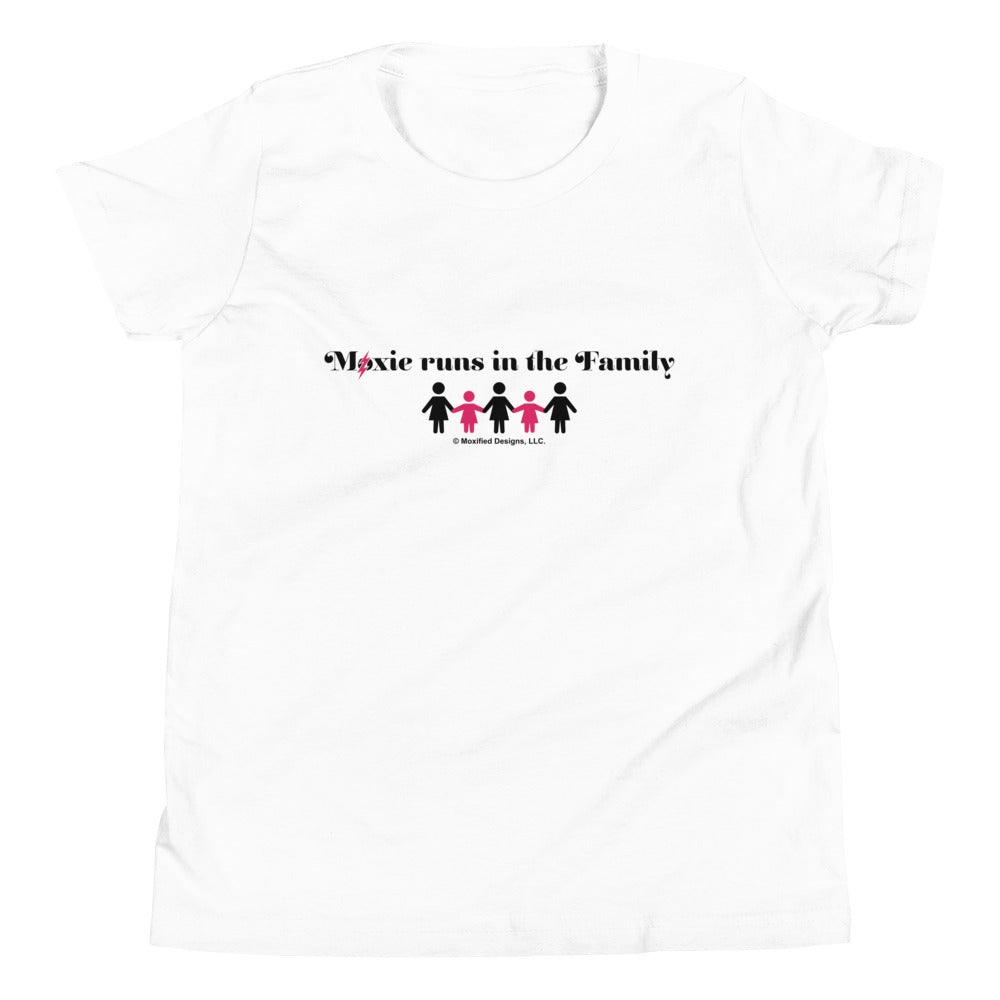 Runs In The Family Standard Youth Tee (Pink/Black Design)