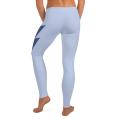 Light Blue Side Bolt Leggings (Light Blue Leggings, Deep Blue Bolt)