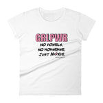 GRLPWR Women's Semi-Fitted Tee (Pink Text)