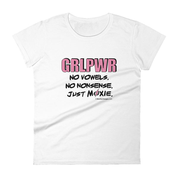 GRLPWR Women's Semi-Fitted Tee (Pink Text)