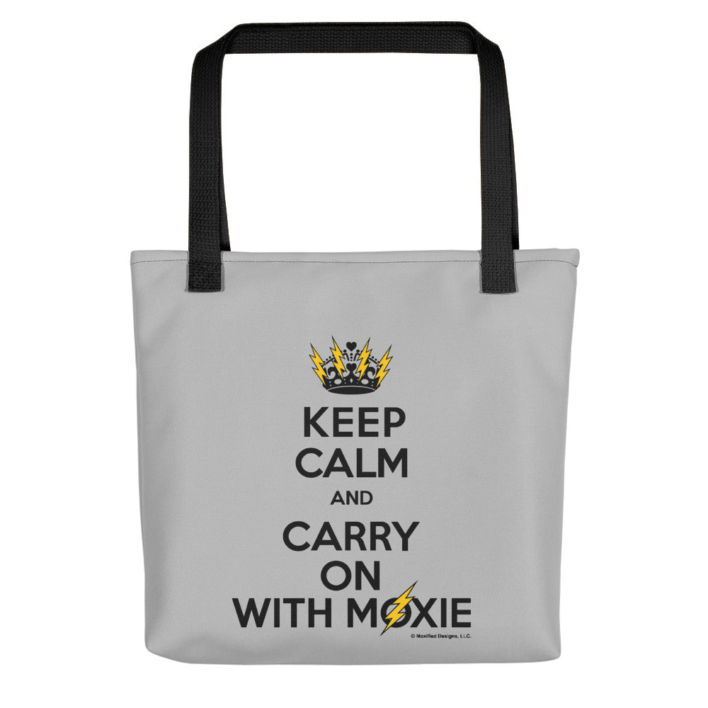 Keep Calm Tote bag (Grey Bag, Black/Yellow Design)