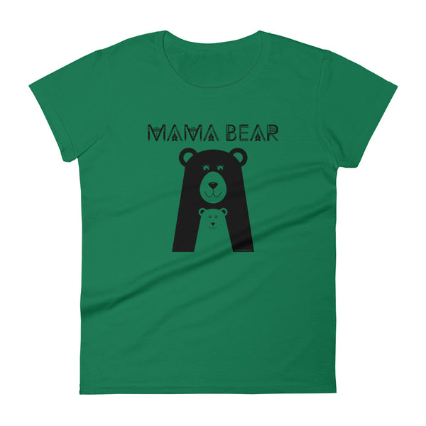 Mama Bear Women's Semi-Fitted Tee (Black Design)