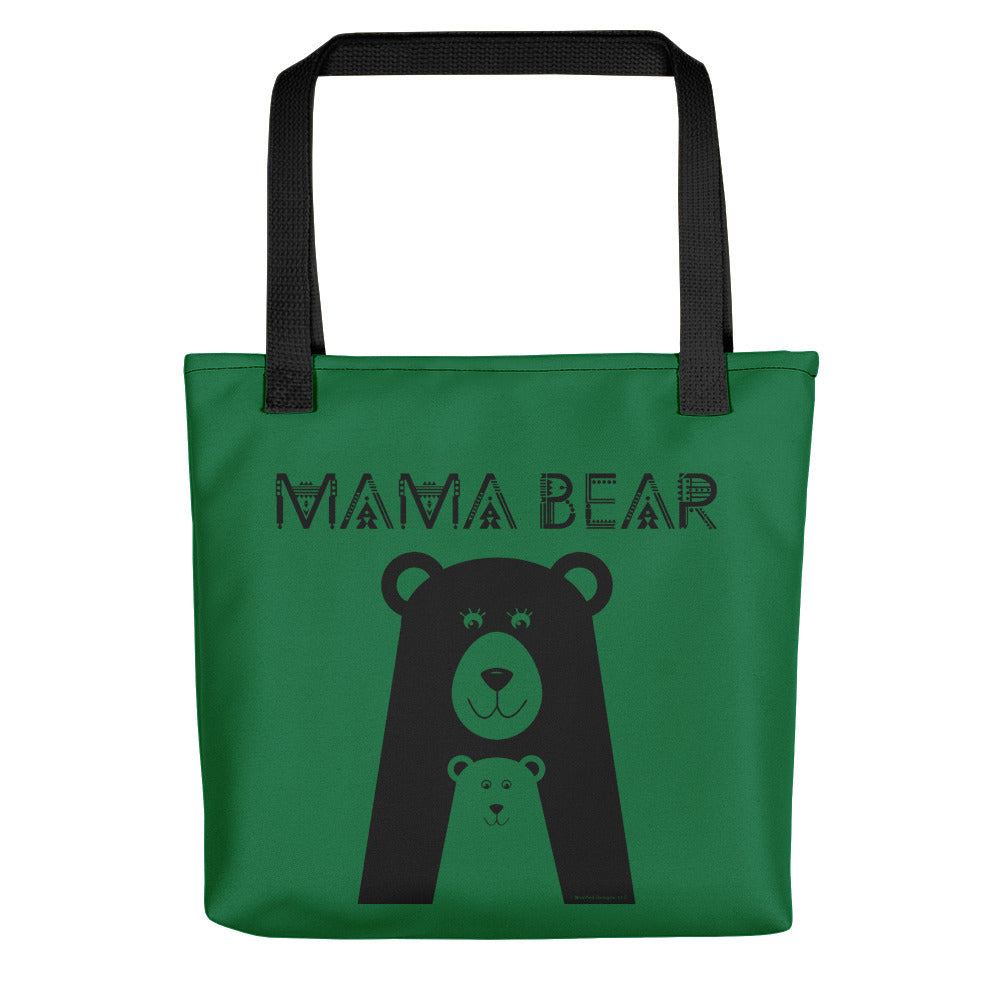 Mama Bear Tote (Green Bag, Black Design)