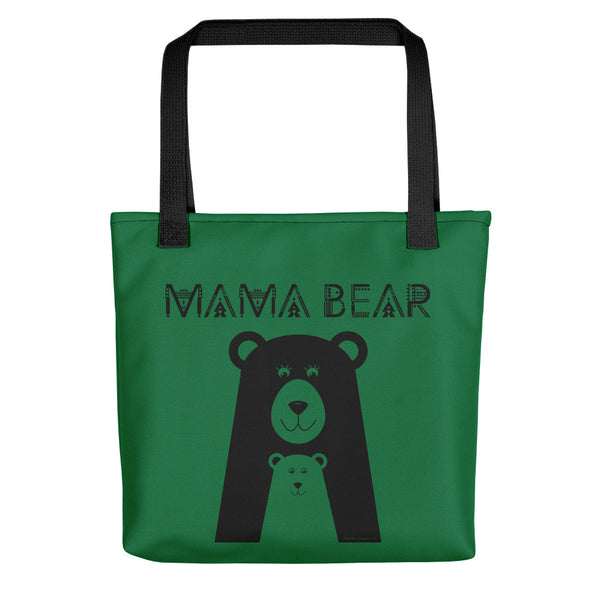 Mama Bear Tote (Green Bag, Black Design)