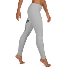 Women's Grey Superstar Leggings (Light Grey Leggings, Charcoal Grey Stars)