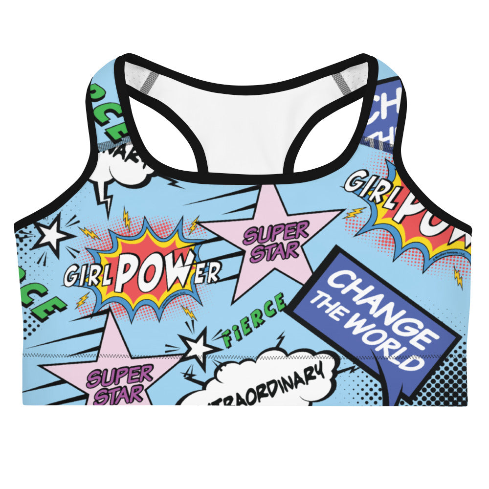 girlPOWer Sports bra (Multi, Blue Background)