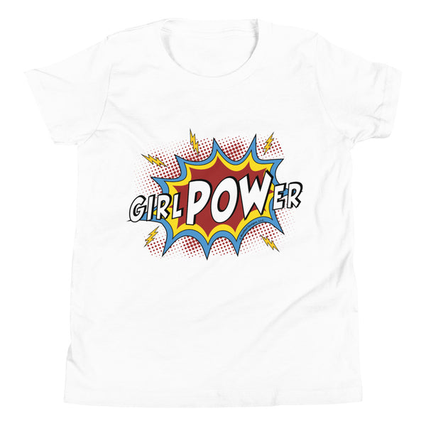 girlPOWer Standard Youth Tee (White Text, Multi design)