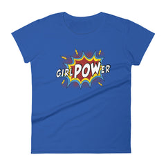 girlPOWer Women's Semi-Fitted Tee (White Text, Multi Design)
