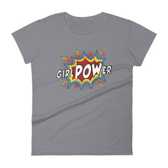 girlPOWer Women's Semi-Fitted Tee (White Text, Multi Design)