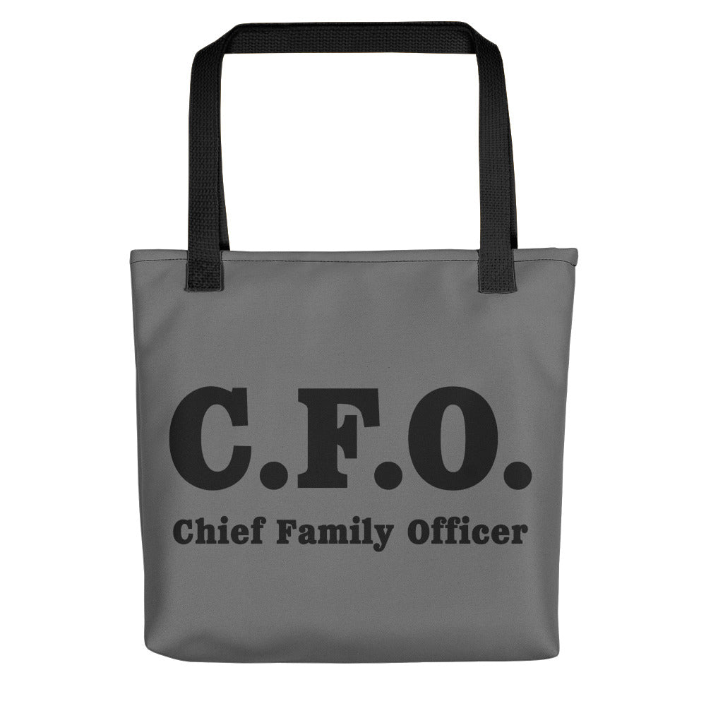 C.F.O. Tote (Grey Bag, Black Design)