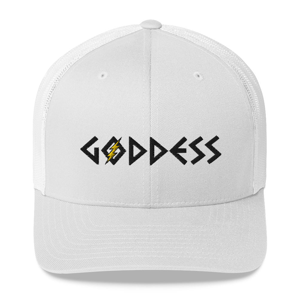 Goddess Trucker Cap (Black/Yellow Design)