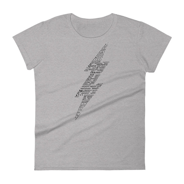 Word Bolt Women's Semi-Fitted Tee (Black Design)