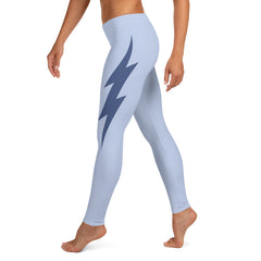 Light Blue Side Bolt Leggings (Light Blue Leggings, Deep Blue Bolt)