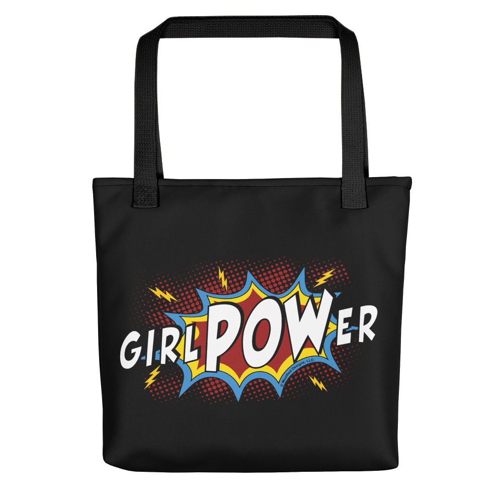 girlPOWer Tote bag (Black Bag, Multi Design)