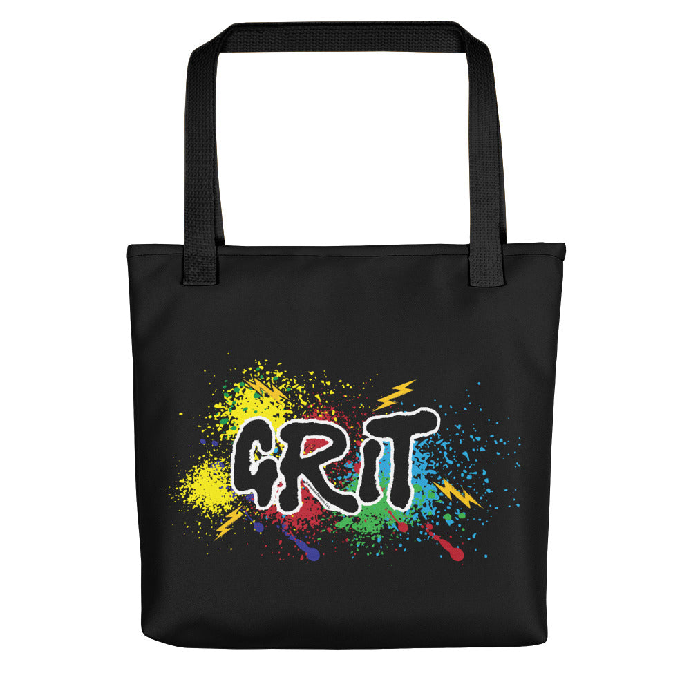 Graffiti Grit Tote (Black Bag, Multi Design)