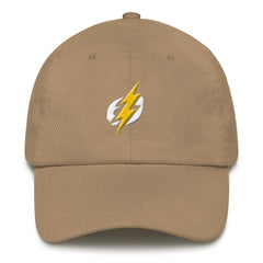 White/Yellow 3D Bolt Baseball Hat (#VoiceYourMoxie)