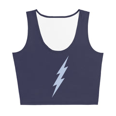 Blue Bolt Crop Tank (Deep Blue Top, Light Blue Bolt)